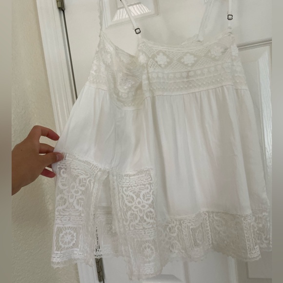 Spell Designs Gypsy Collective Peaches White Lace Cami Tank Top - Picture 4 of 10
